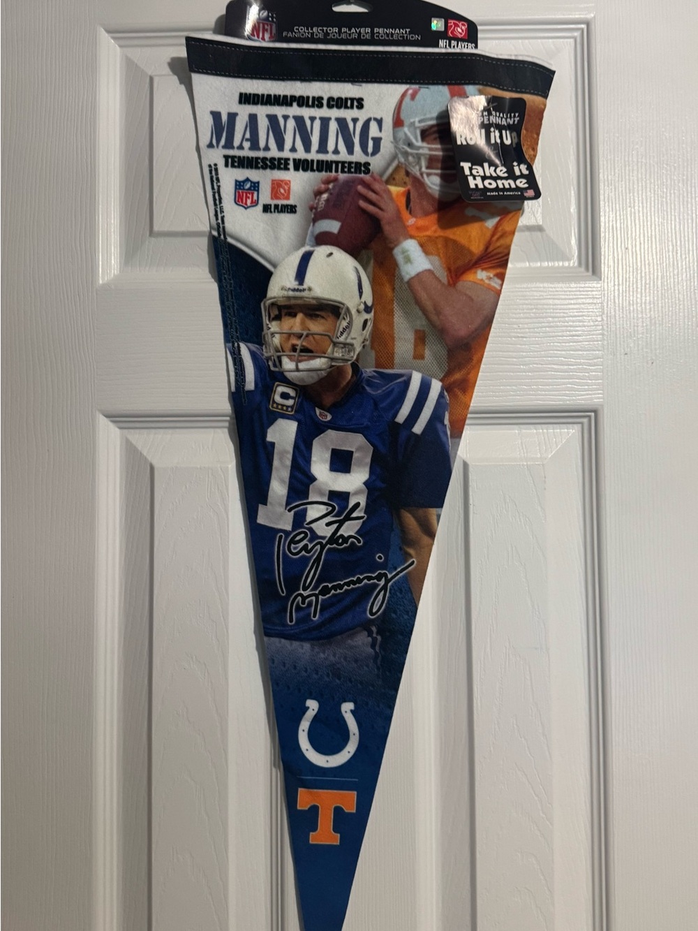 Manning Indianapolis Colts & Tennessee Volunteers Blue Sports Pennant